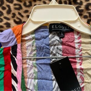 Eloquii Multicolor Striped Cropped top